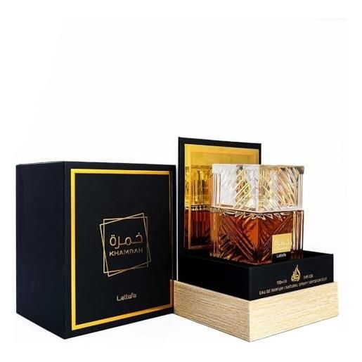 QuiQia khamrah - profumo spray da 3 ml, fragranza araba di lusso per uomini, donne, unisex, dolce, vaniglia, legno di ambra, lusso a lunga durata, edp 100 ml