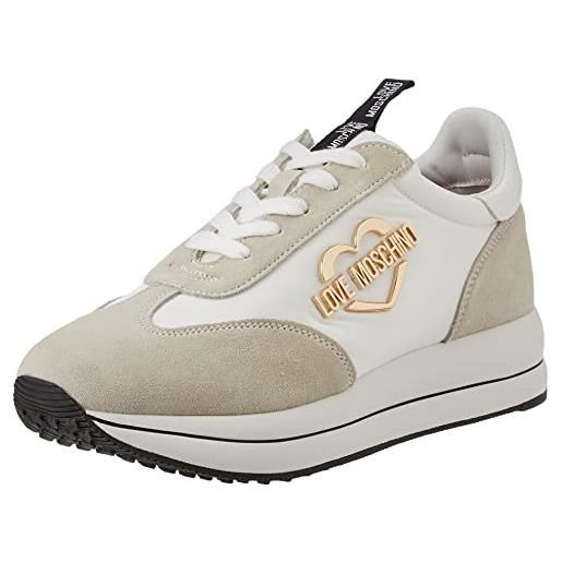 Love Moschino, ja15354g1fin2, sneaker donna , bianco/beige, 39 eu