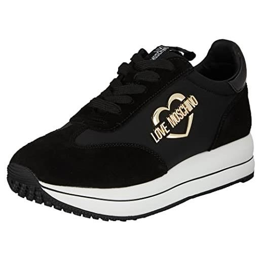 Love Moschino, ja15354g1fin2, sneaker donna , nero/bianco, 36 eu