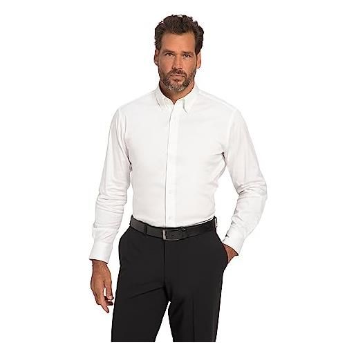 JP 1880 camicia, business, maniche lunghe, colletto abbottonato, vestibilità moderna, bianco neve, xxxxxl uomo