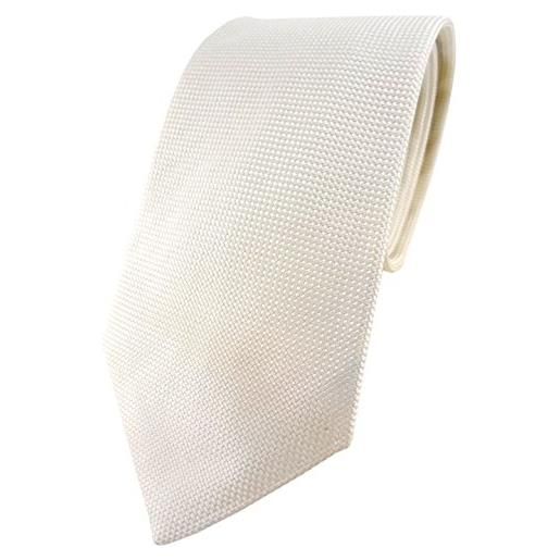 Blick. Elementum cravatta in seta bianco crema monocromaticoe struttura punto