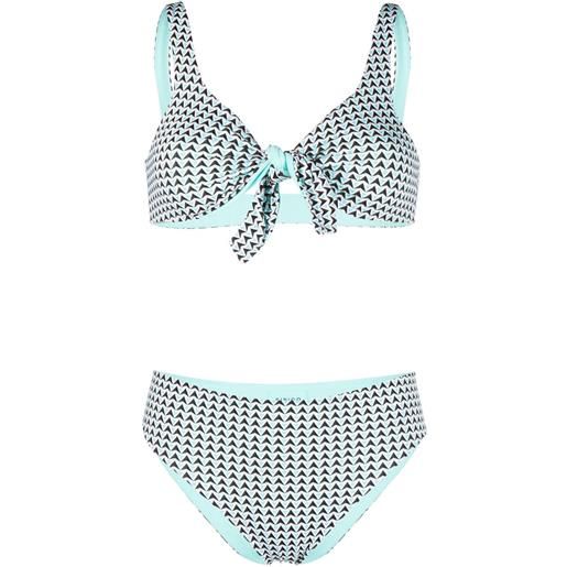 Fisico set bikini con stampa geometrica - blu