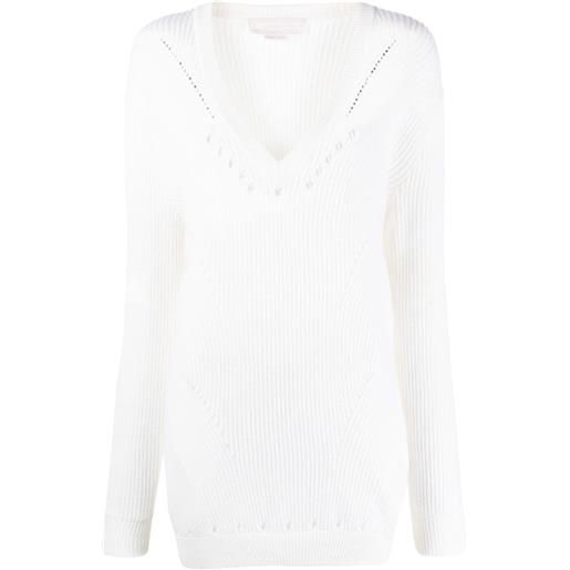 Genny maglione con scollo a v - bianco