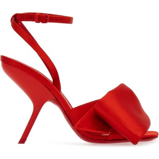Ferragamo sandali con fiocco oversize 105mm - rosso