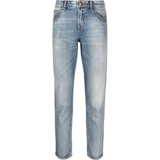 ZIMMERMANN jeans crop con effetto schiarito - blu