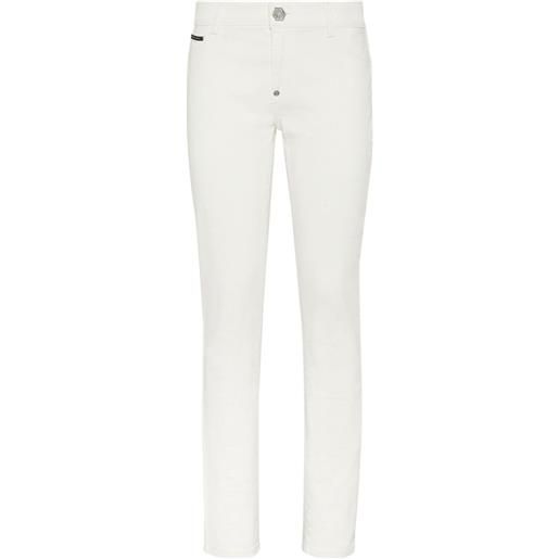 Philipp Plein jeans skinny con applicazione logo - bianco