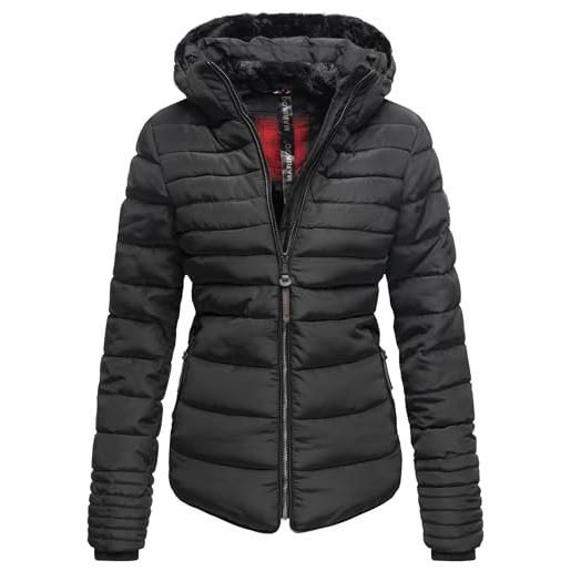 Marikoo - giacca invernale trapuntata, giacca collo alto, teddy fell warm foderata b354 nero s