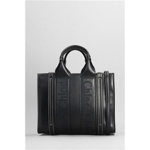 ChloÃ© tote small tote with stra in pelle nera