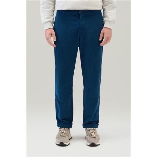 Woolrich uomo pantaloni tinti in capo in velluto a costine blu taglia 29