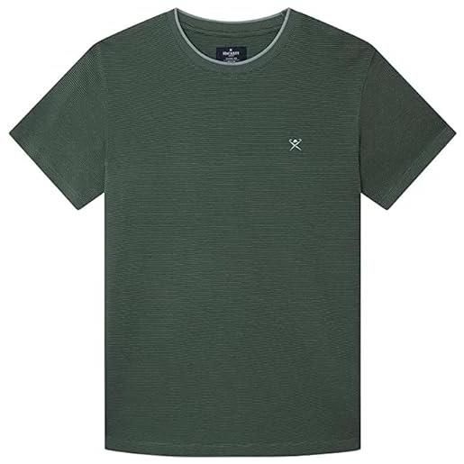 Hackett London textured knit tee, t-shirt uomo, verde (sage), xs