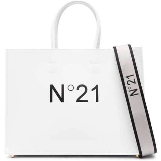 Nº21 borsa tote con stampa - bianco