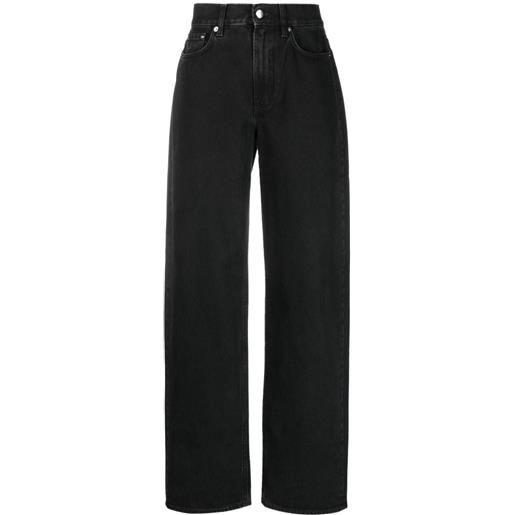 Loulou Studio jeans a gamba ampia con lavaggio scuro - nero
