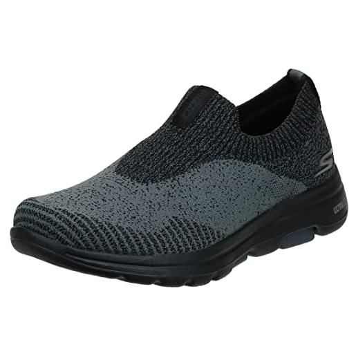 Skechers gowalk 5 merrit-scarpe maglia, elasticizzate, da corsa, ginnastica uomo, nero carbone, 40 eu
