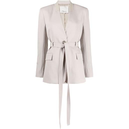 3.1 Phillip Lim blazer monopetto con nodo alla vita - grigio