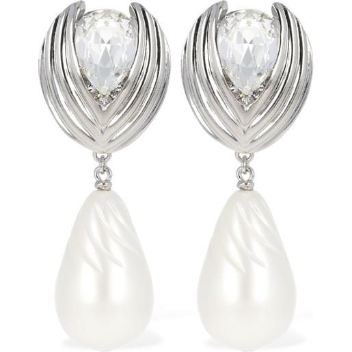 ALESSANDRA RICH orecchini con cristalli e perle d'imitazione