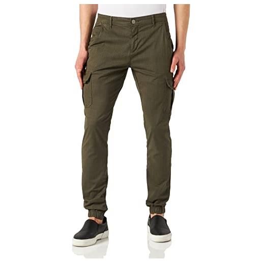 Urban classics pantaloni quadrettati uomo, pantaloni cargo con polsini alle caviglie, grandi tasche laterali, diversi colori e taglie s - 5xl