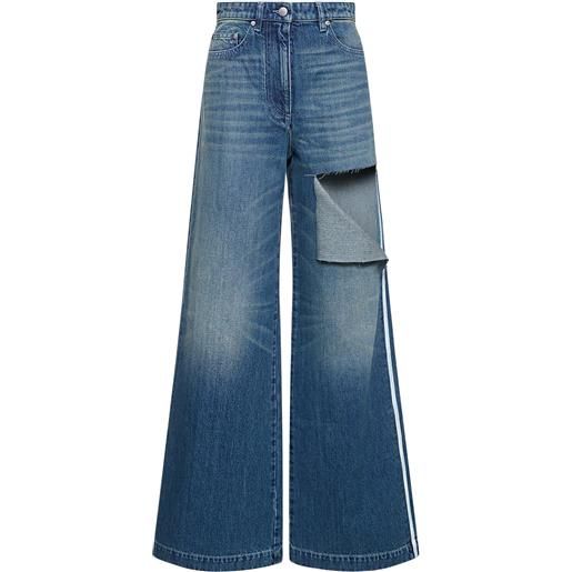 PETER DO jeans larghi in denim di cotone con cutout
