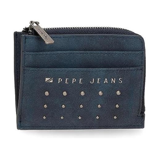 Pepe Jeans holly porta carte di credito blu 11,5 x 8 x 1,5 cm pelle sintetica, blu, taglia unica, porta carte