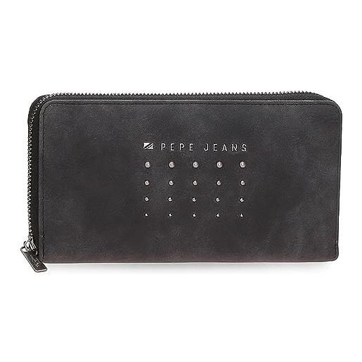 Pepe Jeans holly portafoglio con porta carte di credito nero 19,5 x 10 x 2 cm pelle sintetica, nero, taglia unica, portafoglio con porta carte di credito