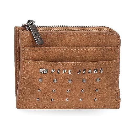 Pepe Jeans holly porta carte di credito marrone 11,5x8x1,5 cm pelle sintetica, marrone, taglia unica, porta carte