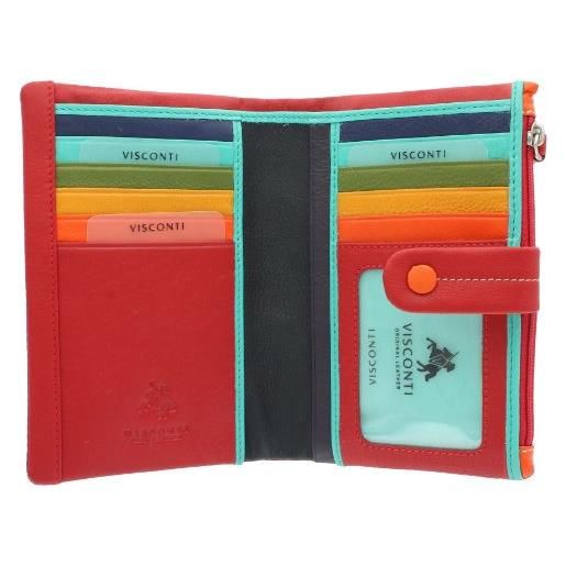 VISCONTI portafoglio da donna in pelle multicolore mimi collezione malibu m87 rosso multi