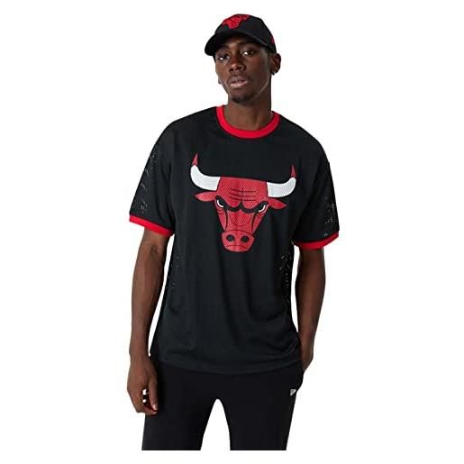New Era nba logo mesh chicago bulls mesh oversize t-shirt nero/rosso m
