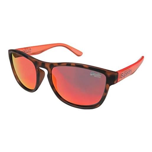 Superdry rockstar 102 - occhiali da sole in plastica con lenti a specchio, modello da uomo, protezione uva e uvb, colore: marrone mélange