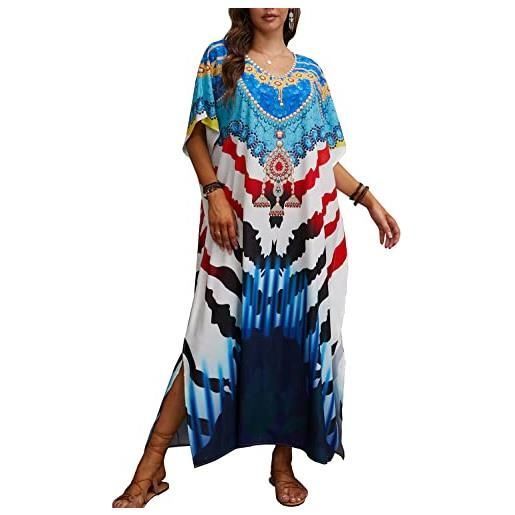 LikeJump donne etniche maxi caftano abito da notte spiaggia vestiti homewear costume da bagno copricostumi