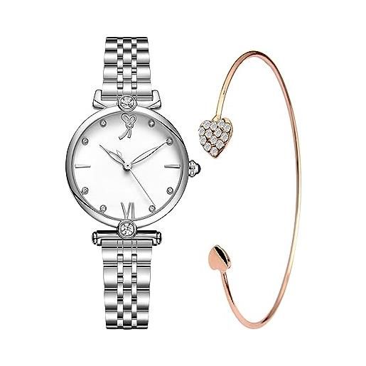 CIVO orologio donna acciaio inossidabile argento analogico bracciale set orologio da donna elegante impermeabile quarzo diamanti orologio da polso, regalo donna