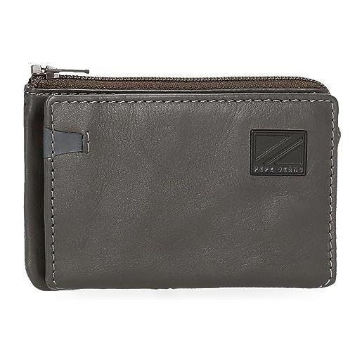 Pepe Jeans marshal portamonete con porta carte grigio 11x7x1,5 cm pelle, grigio, taglia unica, portafoglio con porta carte di credito