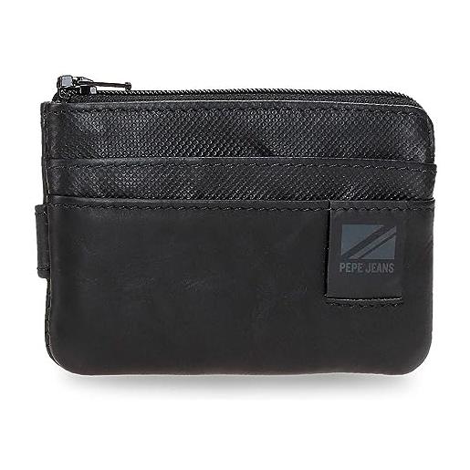 Pepe Jeans topper portamonete con porta carte nero 11 x 7 x 1,5 cm pelle, nero, taglia unica, portafoglio con porta carte di credito