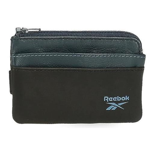 Reebok division portamonete con porta carte nero 11 x 7 x 1,5 cm pelle, nero, taglia unica, portafoglio con porta carte di credito