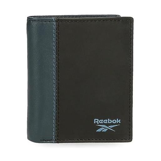Reebok division portafoglio verticale con portafoglio nero 8,5x10,5x1 cm pelle, nero, taglia unica, portafoglio verticale con portafoglio