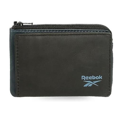 Reebok division portamonete con porta carte nero 11 x 7 x 1,5 cm pelle, nero, taglia unica, portafoglio con porta carte di credito