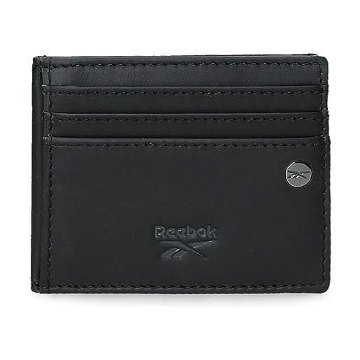 Reebok switch porta carte di credito nero 9,5 x 7,5 cm pelle, nero, taglia unica, porta carte
