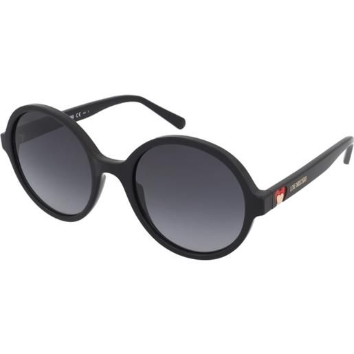 Love Moschino mol050/s 807/9o | occhiali da sole graduati o non graduati | prova online | plastica | tondi | nero | adrialenti