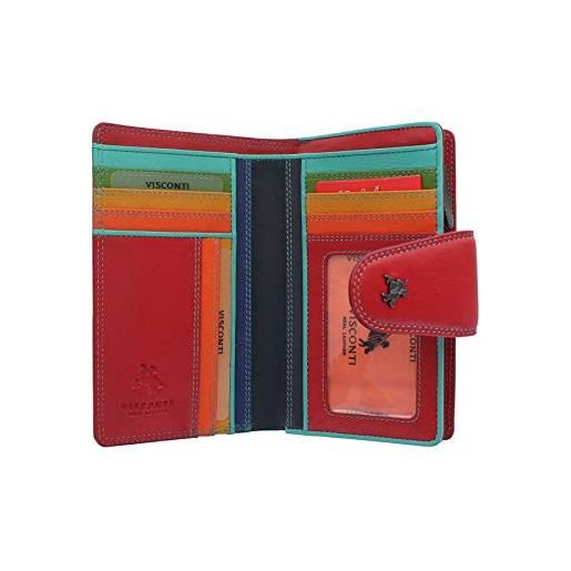 VISCONTI collezione spectrum leather ylang borsetta con chiusura a pressione, rfid sp30 rosso