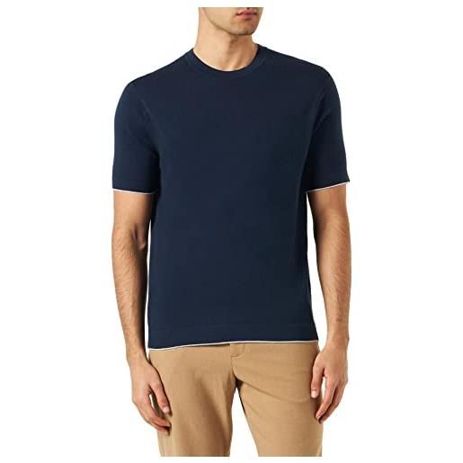 Hackett London cott/silk knit tshirt, t-shirt, uomo, blu (navy), s