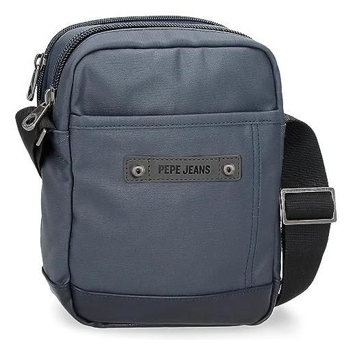 Pepe Jeans hatfield borsa a tracolla due scomparti blu 17x22x7,5 cm poliestere, blu, taglia unica, borsa a tracolla a due scomparti