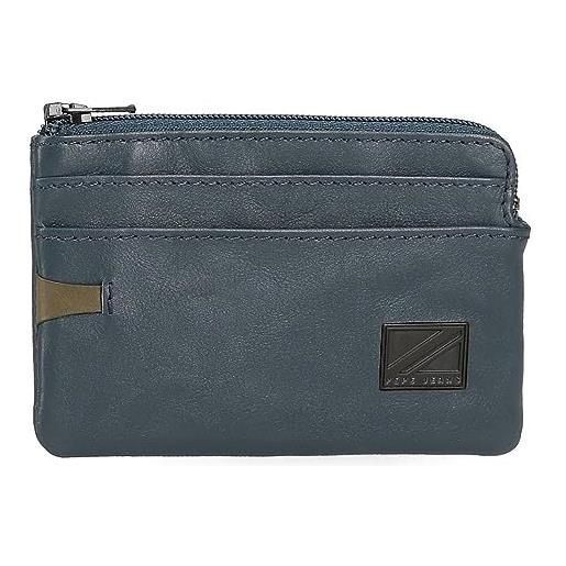 Pepe Jeans marshal portafoglio blu 11 x 7 x 1,5 cm pelle, blu, taglia unica, portamonete