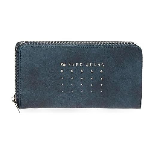 Pepe Jeans holly portafoglio con porta carte di credito blu 19,5 x 10 x 2 cm pelle sintetica, blu, taglia unica, portafoglio con porta carte di credito