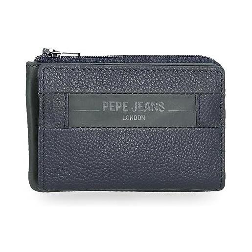 Pepe Jeans checkbox portamonete con porta carte blu 11 x 7 x 1,5 cm pelle, blu, taglia unica, portafoglio con porta carte di credito