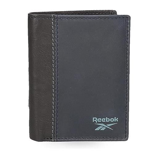 Reebok division portafoglio verticale con portafoglio blu 8,5x10,5x1 cm pelle, blu, taglia unica, portafoglio verticale con portafoglio