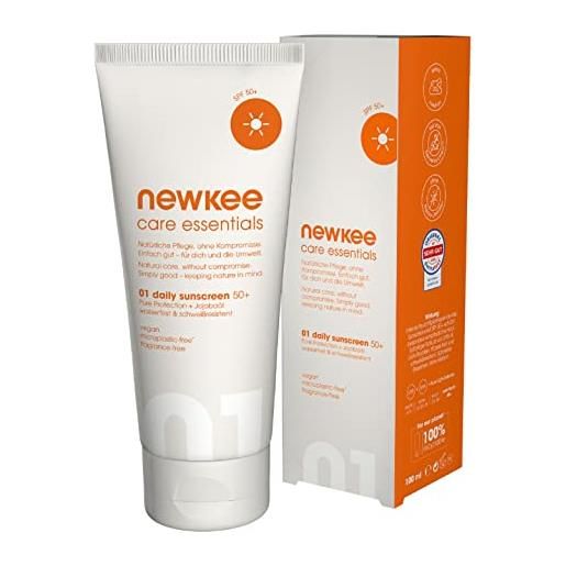 newkee sun cream fattore di protezione solare 50+ (100 ml), lozione solare protettiva di manuel neuer e angelique kerber