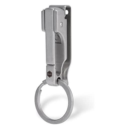 KeyUnity ks02 edc portachiavi da cintura clip a sgancio rapido, anello portachiavi con clip per cintura in acciaio inossidabile per pantaloni, jeans