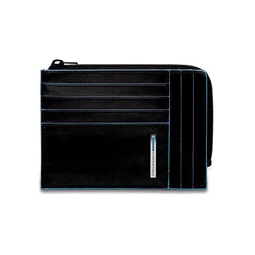 Piquadro blue square portamonete con 8 alloggiamenti per carte di credito, 12 cm, 0.43 litri, nero