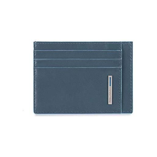 Porta carte di credito singolo in metallo Piquadro Blue Square nero