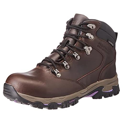 Regatta ldy tebay leather, stivali da escursionismo donna, peat/alpine purple, 42 eu