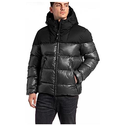 Replay giacca invernale da uomo con cappuccio, marrone (terra 557), l