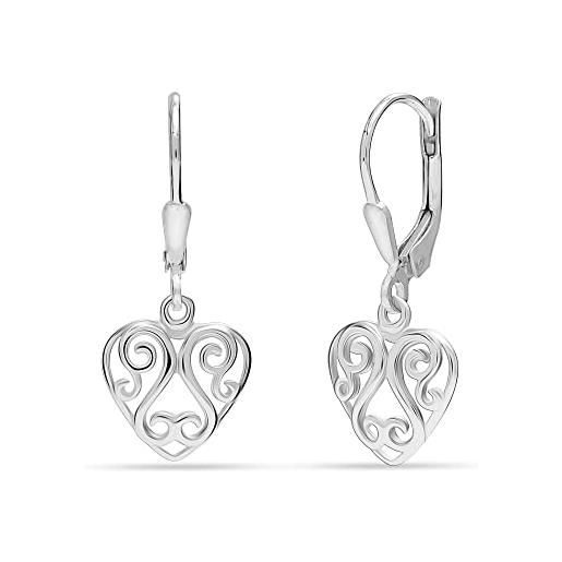 LeCalla orecchini pendenti da donna in argento sterling 925 con chiusura a monachella, leggeri, in stile bohémien, small, argento sterling